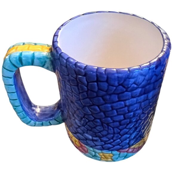 HTF Pair of Collectible Vtg 1994 CLAY ART Mosaic Fish Mugs Hand-Painted Ceramic - Picture 6 of 16